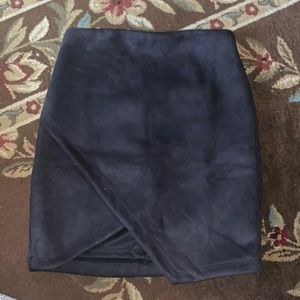Seek the label black suede skirt